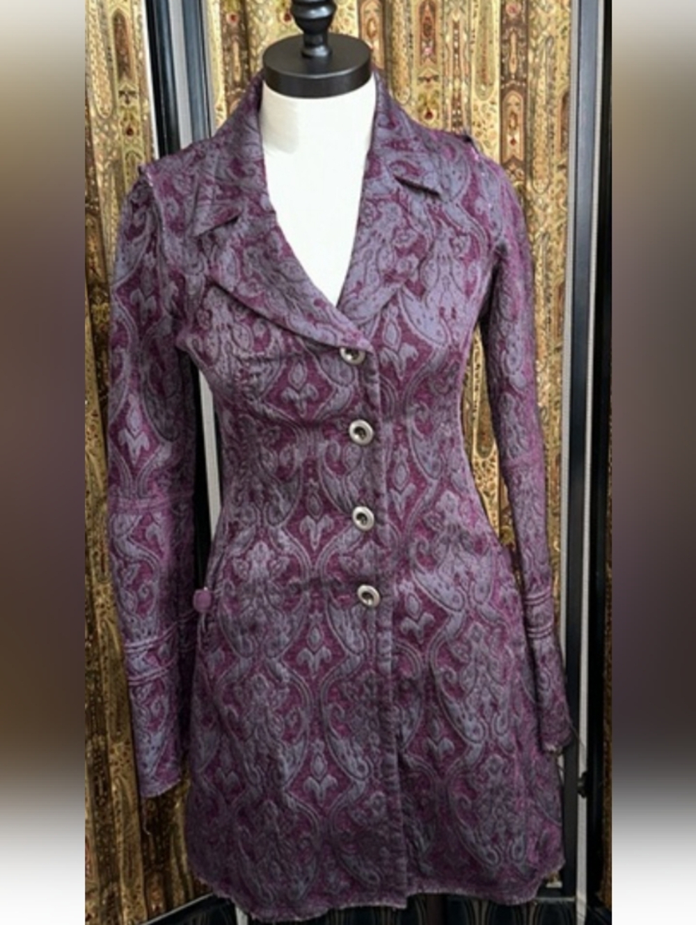 Free People Jacquard Brocade Coat, Size 4
